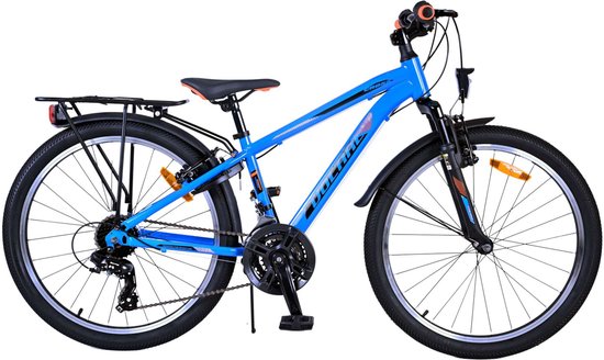 Volare Cross Kinderfiets - Jongens - 24 inch - Blauw - 18 versnellingen - Twee handremmen van Volare