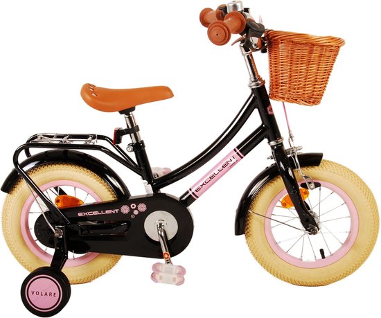 Volare Excellent Kinderfiets - Meisjes - 12 inch - Zwart van Volare