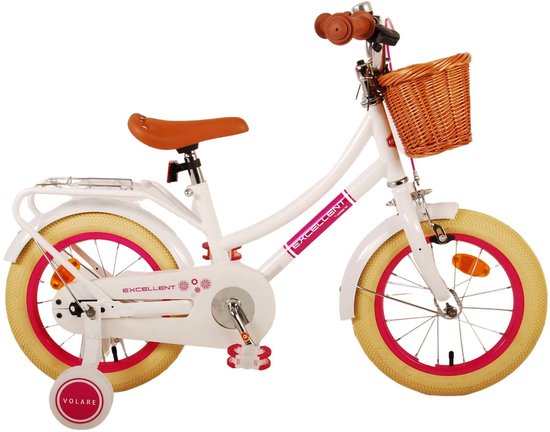 Volare Excellent Kinderfiets - Meisjes - 14 inch - Wit van Volare