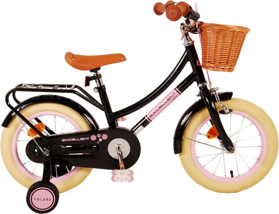 Volare Excellent Kinderfiets - Meisjes - 14 inch - Zwart van Volare