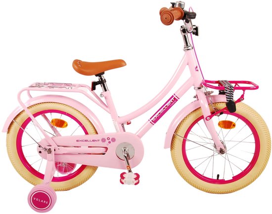 Volare Excellent Kinderfiets - Meisjes - 16 inch - Roze - 95% afgemonteerd van Volare