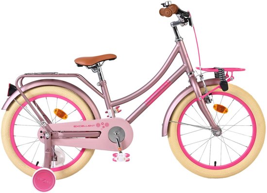 Volare Excellent Kinderfiets - Meisjes - 18 inch - Mat Roze van Merkloos