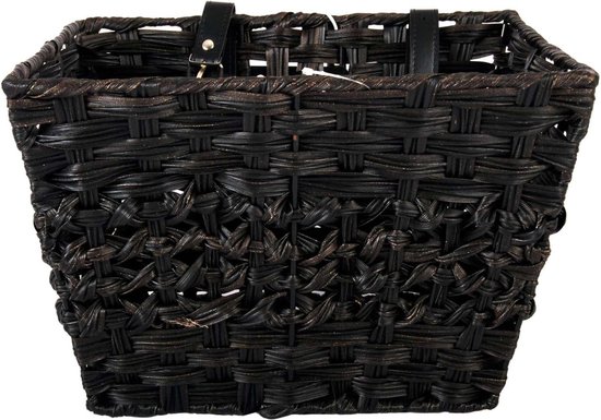 Volare Gevlochten Rieten Fietsmand - Klein - Zwart van Volare