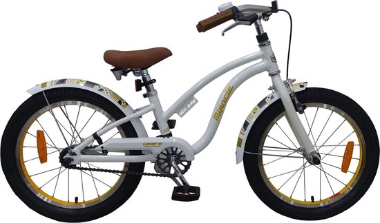 Volare Miracle Cruiser Kinderfiets - Meisjes - 18 inch - Wit - Prime Collection van Volare
