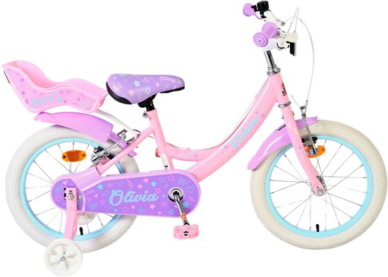 Volare Olivia Kinderfiets - Meisjes - 16 inch - Roze - Twee Handremmen