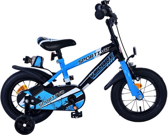 Volare Sportivo Kinderfiets - Jongens - 12 inch - Blauw Zwart van Volare