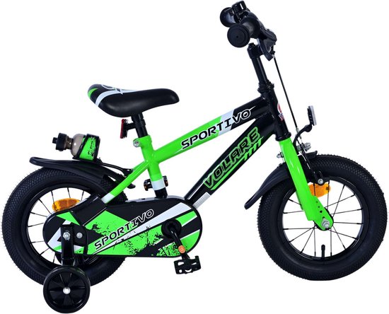 Volare Sportivo Kinderfiets - Jongens - 12 inch - Groen Zwart van Volare