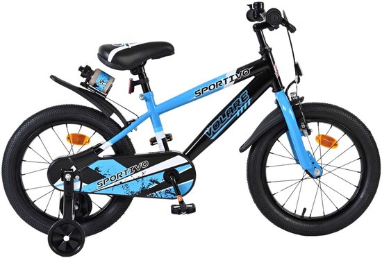 Volare Sportivo Kinderfiets - Jongens - 16 inch - Blauw Zwart van Merkloos