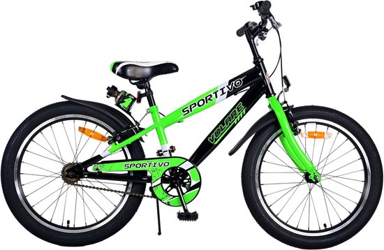 Volare Sportivo Kinderfiets - Jongens - 20 inch - Groen - Twee handremmen van Volare