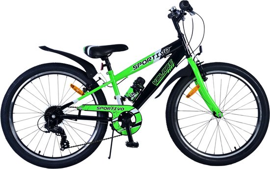 Volare Sportivo Kinderfiets - Jongens - 24 inch - 7 Speed - Zwart Groen van Volare