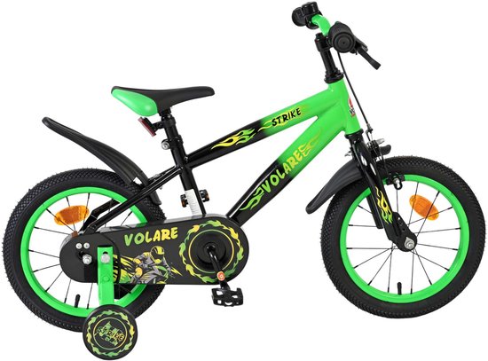 Volare Strike Kinderfiets - Jongens - 14 inch - Zwart Groen van Volare
