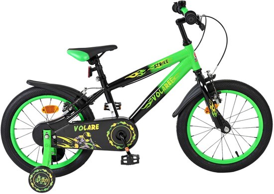 Volare Strike Kinderfiets - Jongens - 16 inch - Groen - Twee Handremmen van Volare