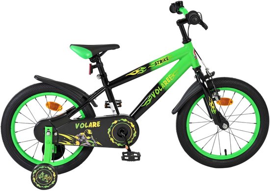 Volare Strike Kinderfiets - Jongens - 16 inch - Zwart Groen van Volare