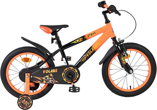 Volare Strike Kinderfiets - Jongens - 16 inch - Zwart Oranje van Volare