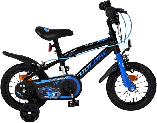 Volare Super GT Kinderfiets - Jongens - 12 inch - Blauw - Twee handremmen van Volare