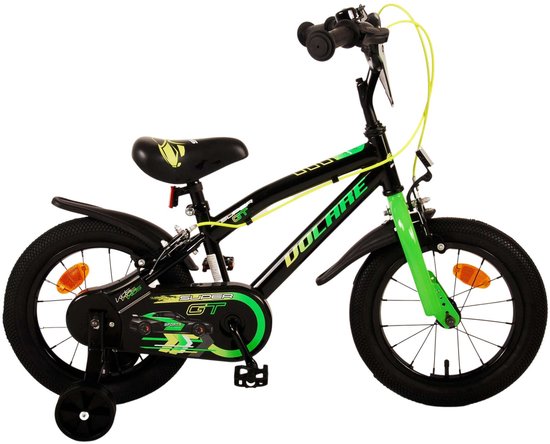 Volare Super GT Kinderfiets - Jongens - 14 inch - Groen - Twee handremmen van Volare