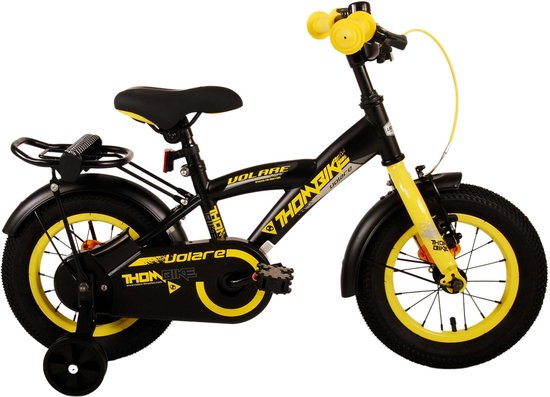 Volare Thombike Kinderfiets - Jongens - 12 inch - Zwart Geel van Volare