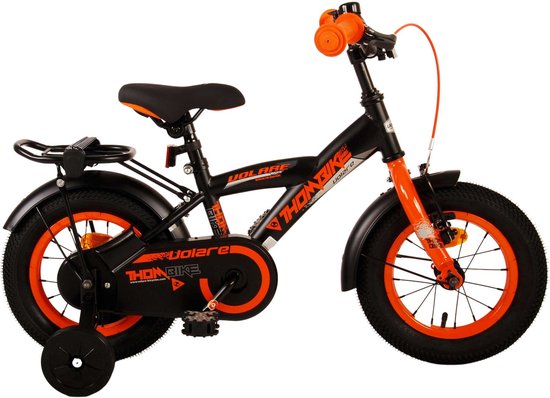 Volare Thombike Kinderfiets - Jongens - 12 inch - Zwart Oranje van Volare