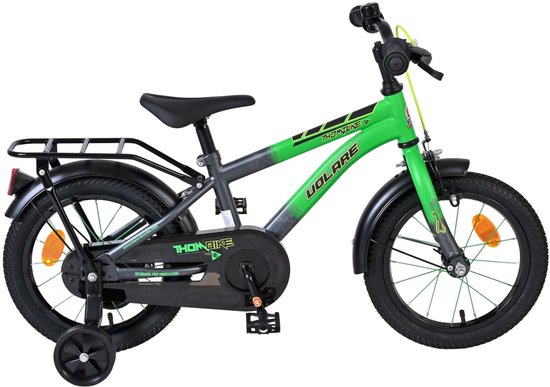 Volare Thombike Kinderfiets - Jongens - 14 inch - Groen/Grijs van Merkloos