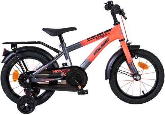 Volare Thombike Kinderfiets - Jongens - 14 inch - Oranje/Grijs van Merkloos