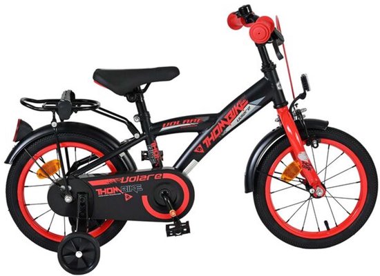 Volare Thombike Kinderfiets - Jongens - 14 inch - Zwart Rood van Volare