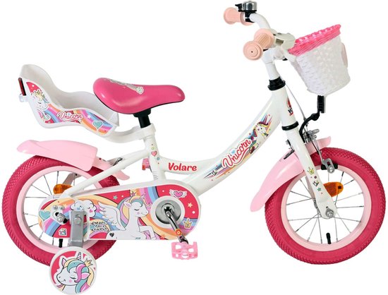 Volare Unicorn Kinderfiets - Meisjes - 12 inch - Wit van Volare