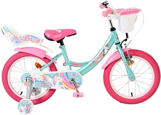 Volare Unicorn Kinderfiets - Meisjes - 16 inch - Groen van Volare