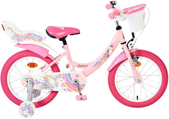 Volare Unicorn Kinderfiets - Meisjes - 16 inch - Roze van Merkloos