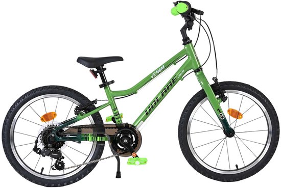 Volare Venom Kinderfiets - Jongens - 18 inch - 6 Speed - Groen - Twee handremmen