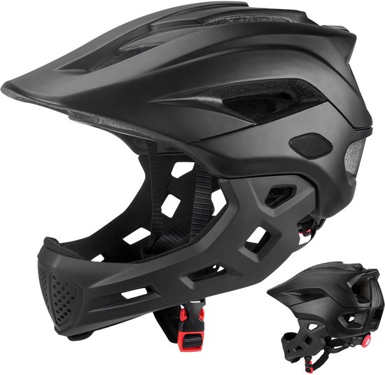 Volledig Gezicht Kinderhelm – Afneembaar, Half/Full-Face, veilig en comfortabel voor BMX, fiets, step en skeeleren