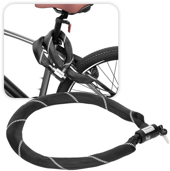 Voltano ART2 Kettingslot - Zwart - 100 CM - ART 2 Slot Goedgekeurd Voor De Fietsverzekering van Voltano