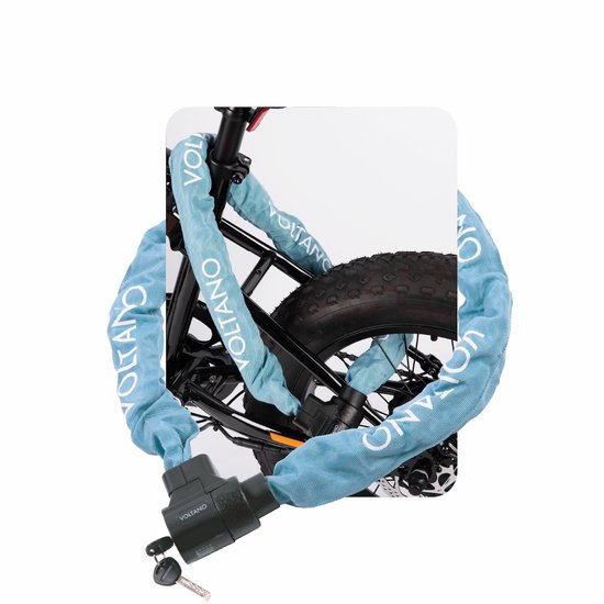 Voltano ART4 Kettingslot Solid - Ice Blauw - 110 CM - Vaste Slotkop - Scooterslot / Motorslot / Fietsslot - Goedgekeurd Voor Verzekering van Merkloos
