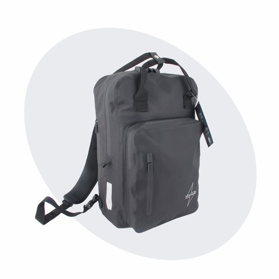 Voltano City Enkele Fietstas Rugzak E-bike 25 Liter - Zwart - Gratis Extra Beugels Voor E-bike - Met Codeslot - Fiets Rugtas Met Laptopvak - Waterdicht van Voltano