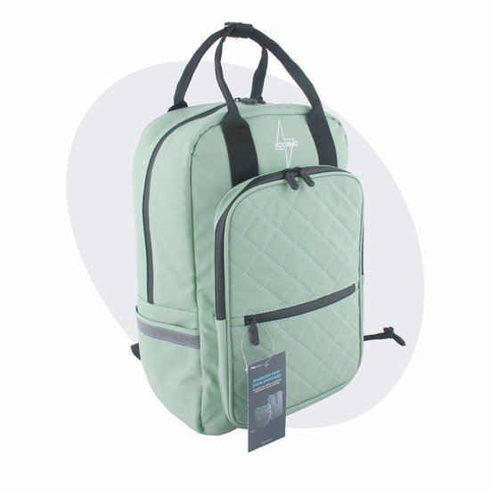 Voltano Daily Enkele Fietstas Rugzak - Mint groen - Enkele Pakaftas - 100% Waterdichte Rugtas - Extra Beugels Voor E-bike van Voltano