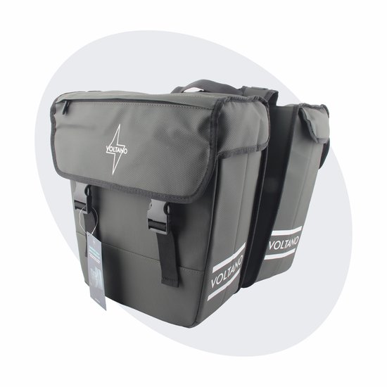 Voltano Dubbele Fietstas 40L Afgeschuind - Intense Green - 100% Waterdichte Fietstassen - Fietstassen Elektrische Fietsen