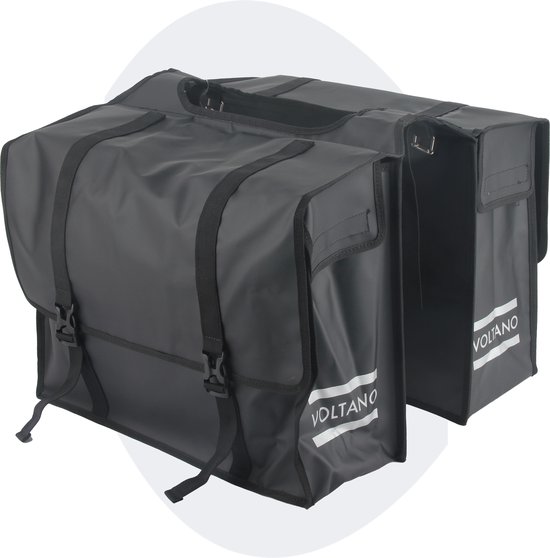 Voltano Dubbele Fietstas XL - Tarpaulin - 100% Waterdicht en Slijtvast - 48 Liter - Zwart van Voltano