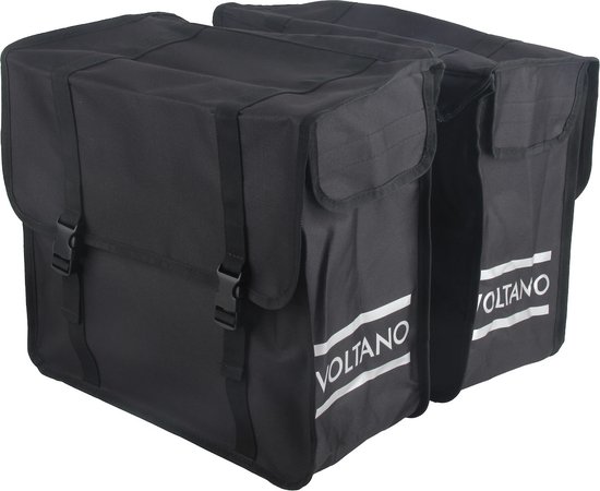 Voltano Dubbele Fietstas XL - Zwart - 48 Liter - Waterdicht - Universele bevestiging - Fietstassen Elektrische Fietsen van Voltano