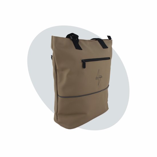 Voltano E-bike City Shopper Enkele Fietstas - Khaki - 22 Liter - Laptopvak - 100% Waterdicht van Voltano