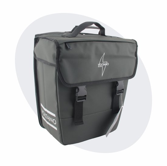 Voltano Enkele Fietstas 20L - Intense Green - Afgeschuind - Waterdicht - Voorvak - Fietstas Elektrische Fiets van Voltano