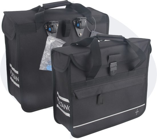 Voltano Enkele Shopper Fietstas - 17 Liter - Zwart - Waterdicht - Luxe Universele Bevestiging van Voltano