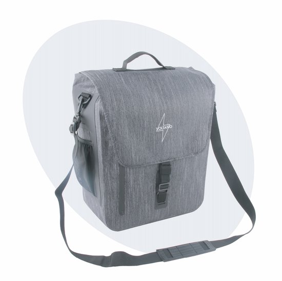 Voltano Equal E-bike Enkele Fietstas 25L - Donkergrijs - Pakaftas Met Laptopvak - Waterdicht - Inclusief Schouderband - Met Extra Beugels Voor Verschillende Elektrische Fietsen van Merkloos