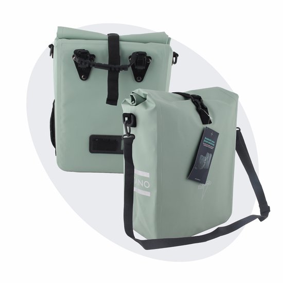 Voltano Fietstas 16L - Mint Groen - Enkele Pakaftas - 100% Waterdicht - Met Schouderband van Voltano