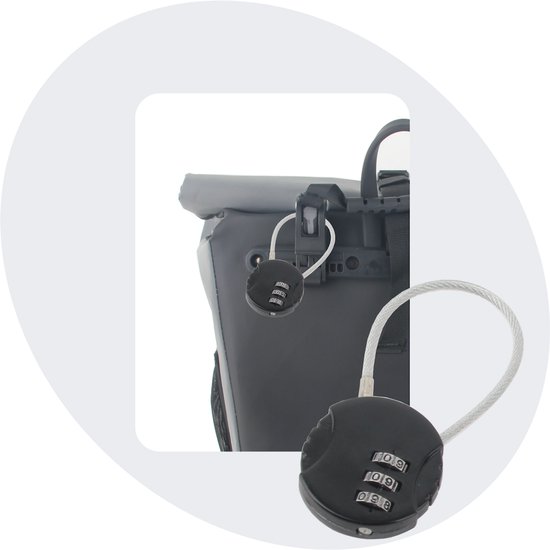 Voltano Fietstas Slot - Hangslot / Cijferslot - Zwart - Reisslot Fietstasslot van Voltano