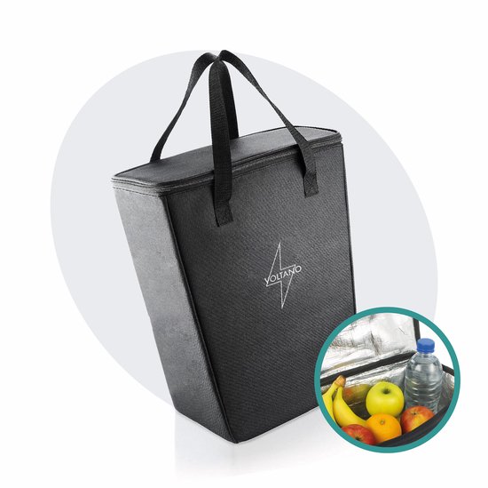 Voltano Koeltas Voor Fietstas Of Rugtas - Inleg Koeltas - Boodschappentas Opvouwbaar - Zwart - 20 Liter van Voltano