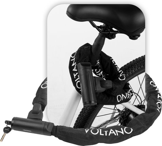 Voltano Securo ART4 Kettingslot Zwart - 130 CM - ART 4 Slot Met Vaste Slotkop - Goedgekeurd Voor De Fiets, Scooter en Motor Verzekering - Scooterslot / Brommerslot / Motorslot van Voltano