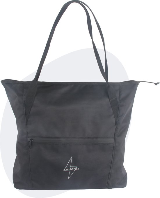 Voltano Shopper - Enkele Fietstas - Zwart - 100% Waterdicht - 19 Liter