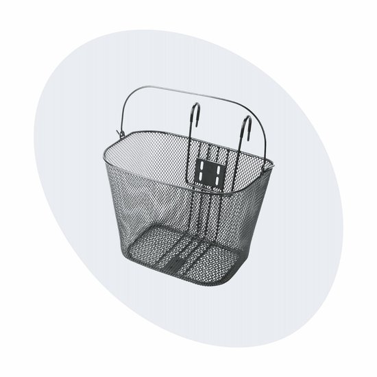 Voltano Stalen Fietsmand 22 Liter - Zwart Met Handvat En Haak - Anti Kras Haken - Geschikt Voor Alle Fietsen van Merkloos