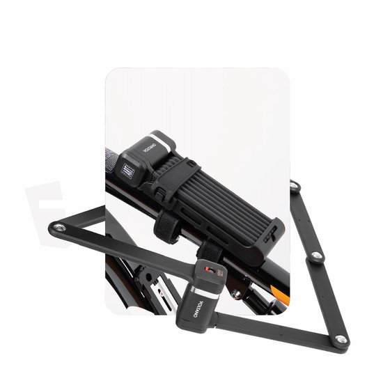 Voltano Vouwslot ART2 Pro - Zwart - 120 CM - Extra Lang - Met Framehouder / Bevestiging - ART** Fatbike Slot / Fietsslot van Merkloos