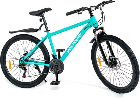 VOLTOURI 26” Mountainbike - 21 Versnellingen - Schijfremmen - Turquoise van Merkloos