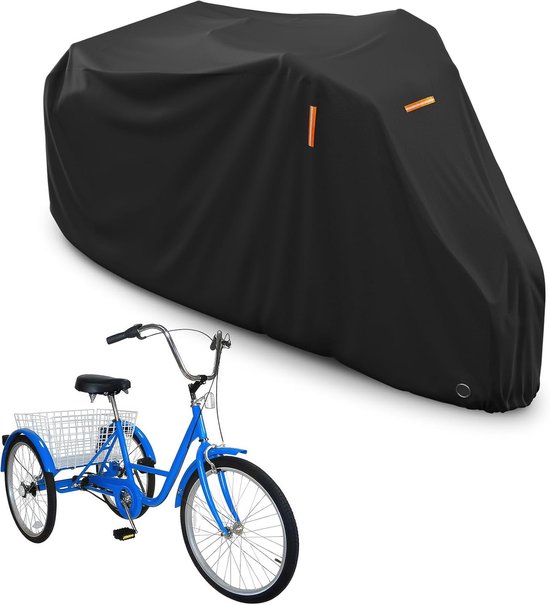 Volwassen driewieler afdekking, waterdichte fietsopslag voor buiten, winddichte fietsbescherming, stofdichte fietshoezen, zwart van Merkloos